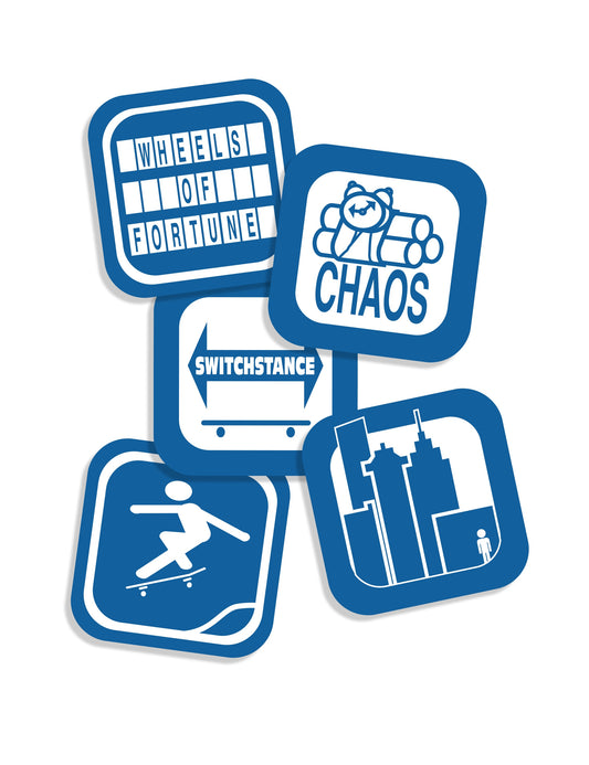 411 Icons Assorted Sticker 5 Pack Navy 5pk