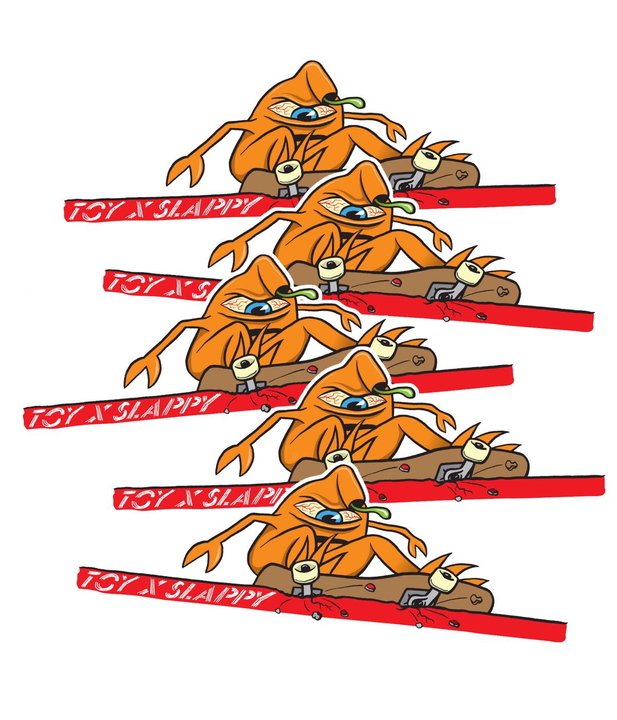 Slappy Toy x Slappy Sticker Orange 5 pack