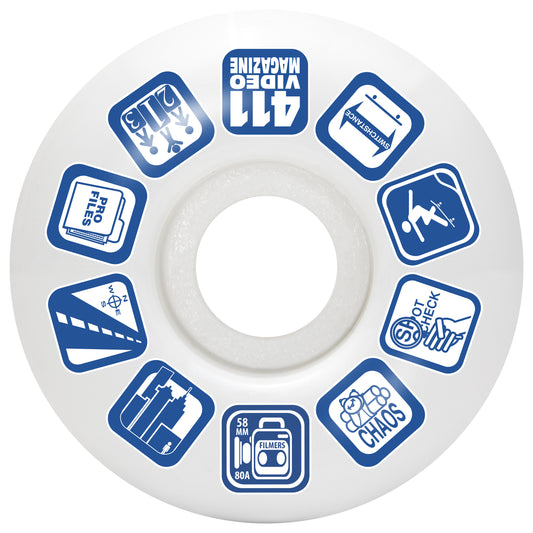 411 Filmer 80A Wheels White 58MM